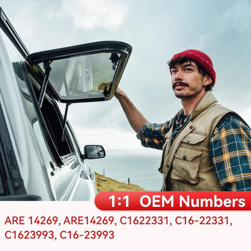 IAQWE C16-22331 16Inch 45Lbs Gas Struts for Leer/A.R.E/Snugtop Truck Cap Rear Window, 16" Gas Shocks Replacement for Pickup Canopy Topper Camper Shell Back Side Winow/Door, 2 PCS by IAQWE - Image 3
